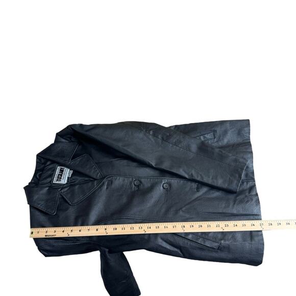 Tuskany Italy New York Leather Button Front Jacket with Shoulder Pads Women’s XL - Picture 8 of 11